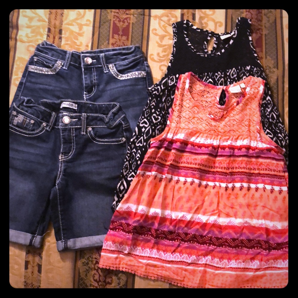 💎MUDD denim shorts & MUDD print tanks